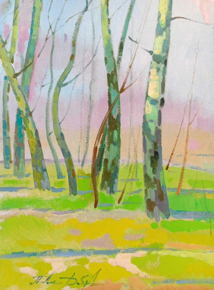 Spring in the Forest, Original oil Painting, Ready to Hang For Sale 1