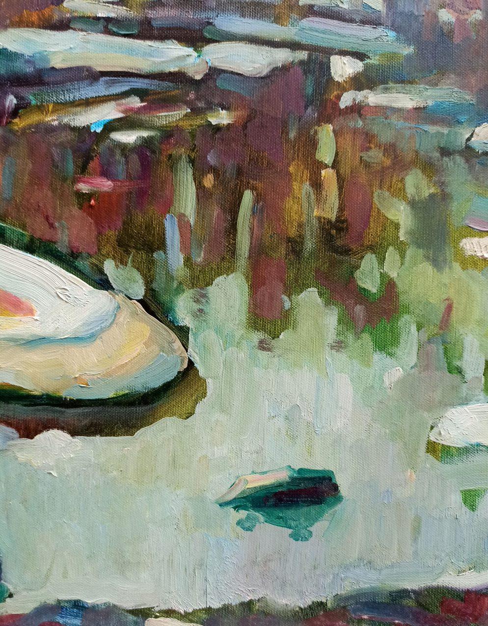 Primavera, Paesaggio Impressionista, Pittura ad olio originale, pronta da appendere - Painting Impressionismo di Peter Tovpev