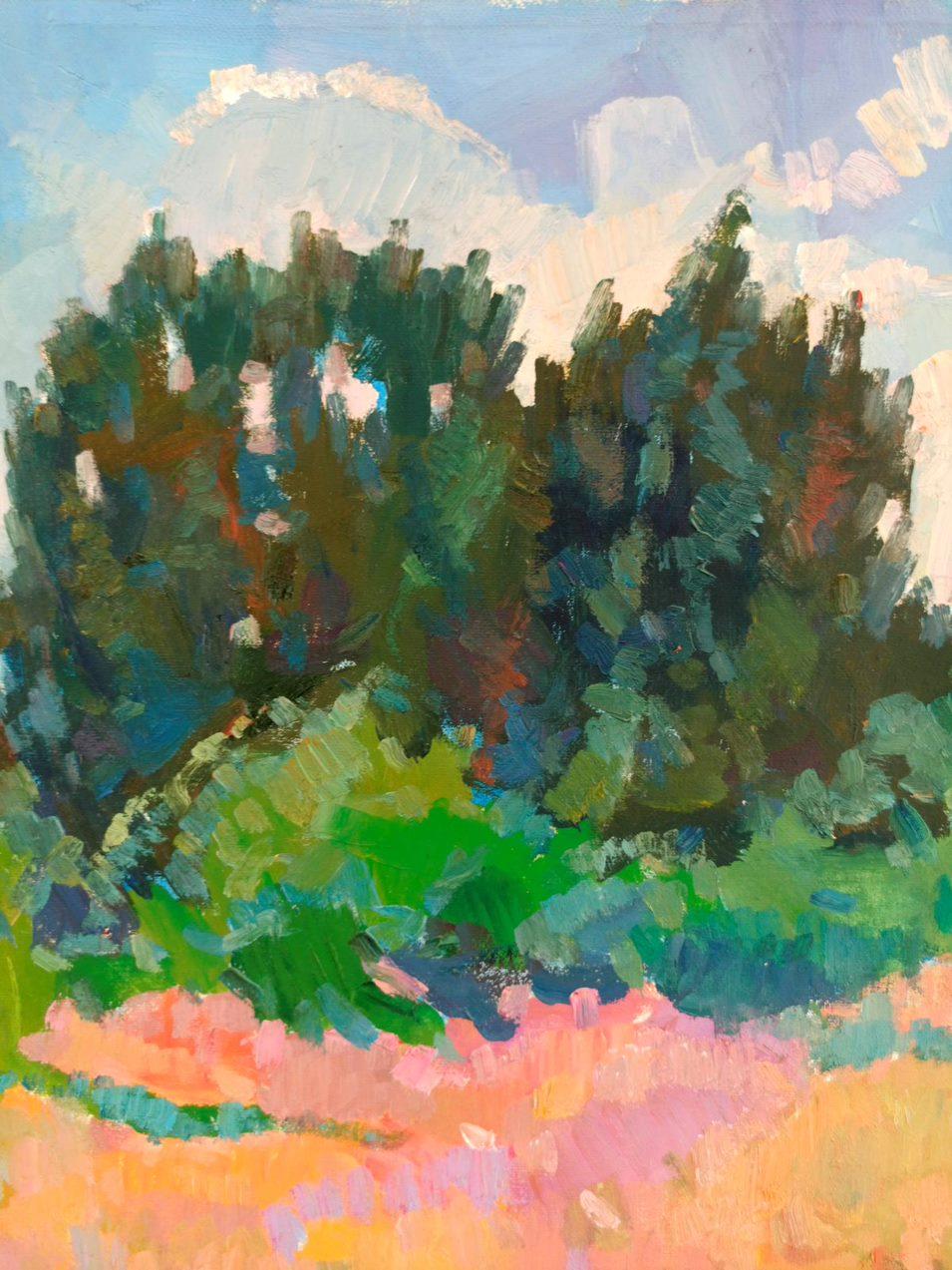 Giorno d'estate, Pittura a olio originale, pronta da appendere 3
