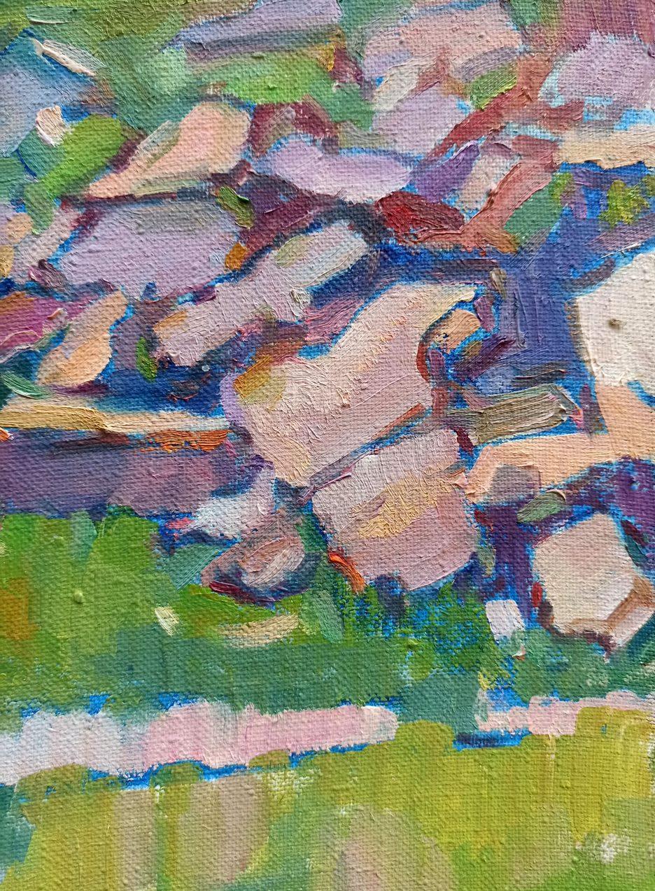 Summer Landscape, Impressionism, Original oil Painting, Ready to Hang For Sale 1