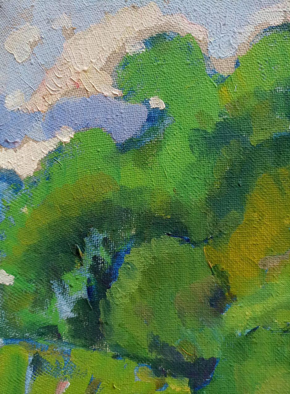 Summer Landscape, Impressionism, Original oil Painting, Ready to Hang For Sale 6