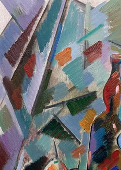 Sweet Still Life, Abstract cubism Original oil Painting, Ready to Hang