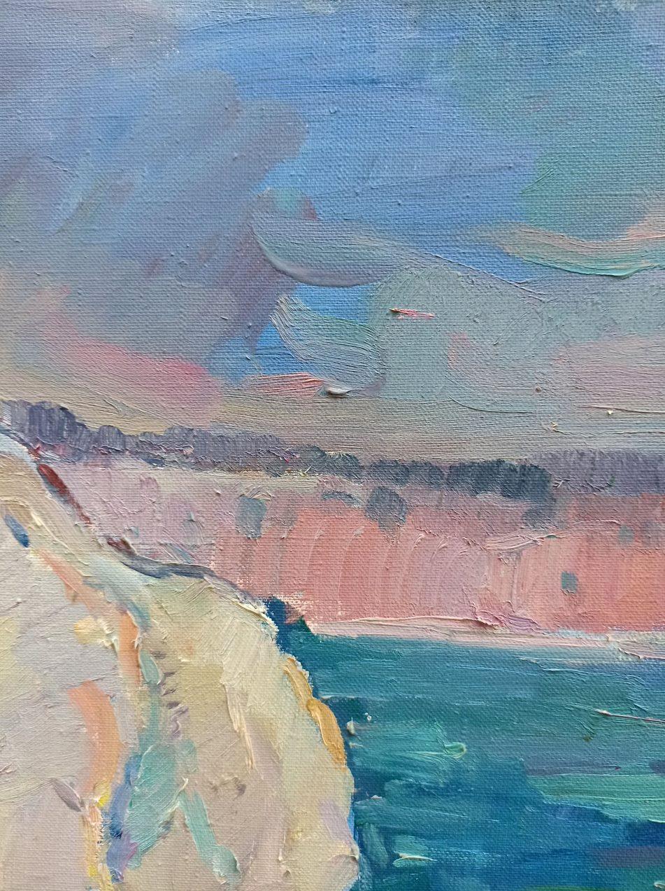 White Rock, Costiera, Impressionismo Pittura ad olio originale, pronta da appendere in vendita 1