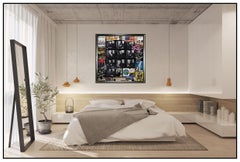 Peter Tunney Large Mixed Media Painting Andy Warhol Portrait Collage Signed Art