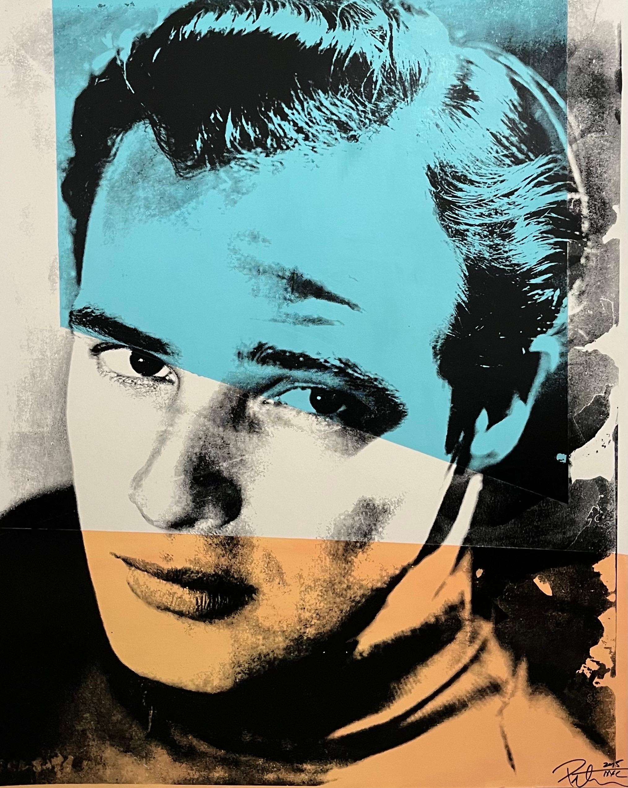 Sérigraphie Pop Art Peter Tunney tirée à la main avec peinture colorée à la main Brando