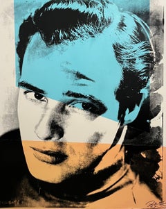 Sérigraphie Pop Art Peter Tunney tirée à la main avec peinture colorée à la main Brando