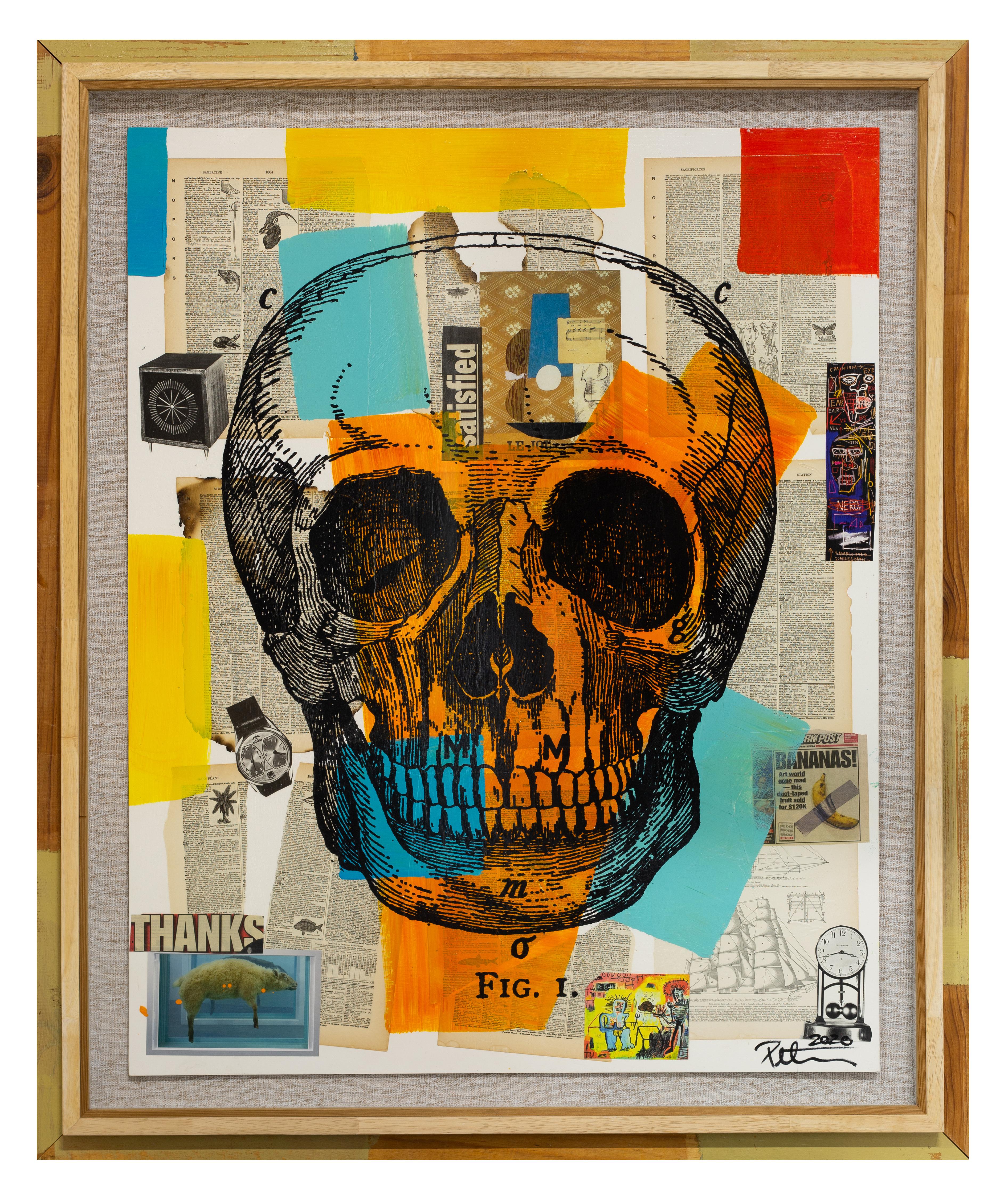 Skull (Picasso On The Brain) - Mixed Media Art by Peter Tunney