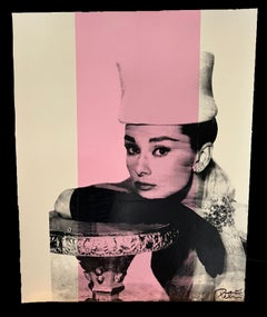 Audrey Hepburn Glamour-Porträt aus Tüll – Peter Tunney, signiert