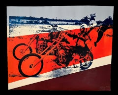 Escena en bicicleta de Easy Rider - Peter Tunney Firmado