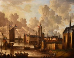 Landscape Marina See Van Der Velde Paint Oil on canvas Old master 17th Century