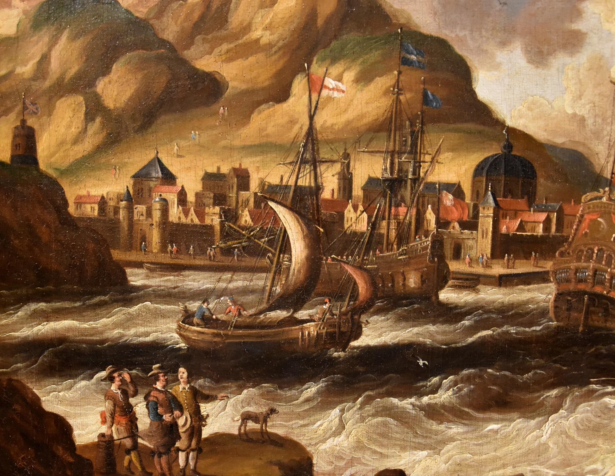 Landschaft Marina Van Der Velde, signierte flämische Malerei, Alter Meister, 17. Jahrhundert im Angebot 6