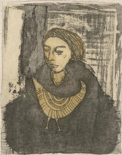 Peter Van Der Westhuizen (1931-2008) - Signed 1988 Etching, Lady in Black