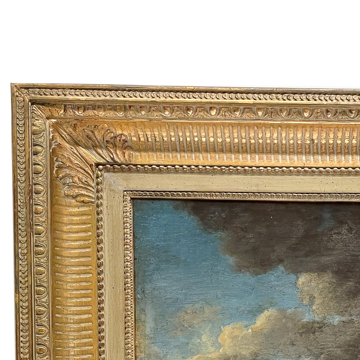 Pintura al óleo sobre tabla de un antiguo maestro flamenco de principios del siglo XVII Escena de caza 1620 en venta 3
