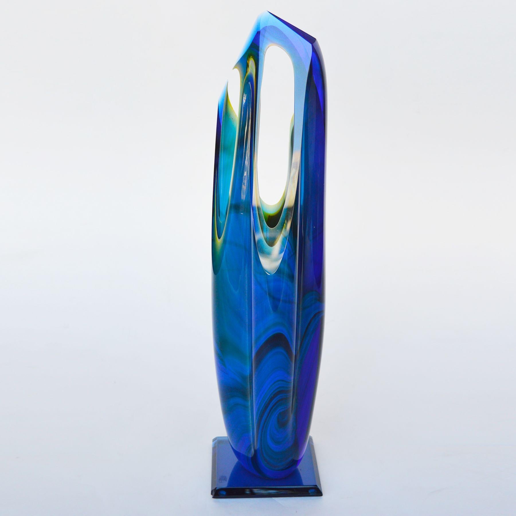 Peter VanderLaan Signed Glass Sculpture Set