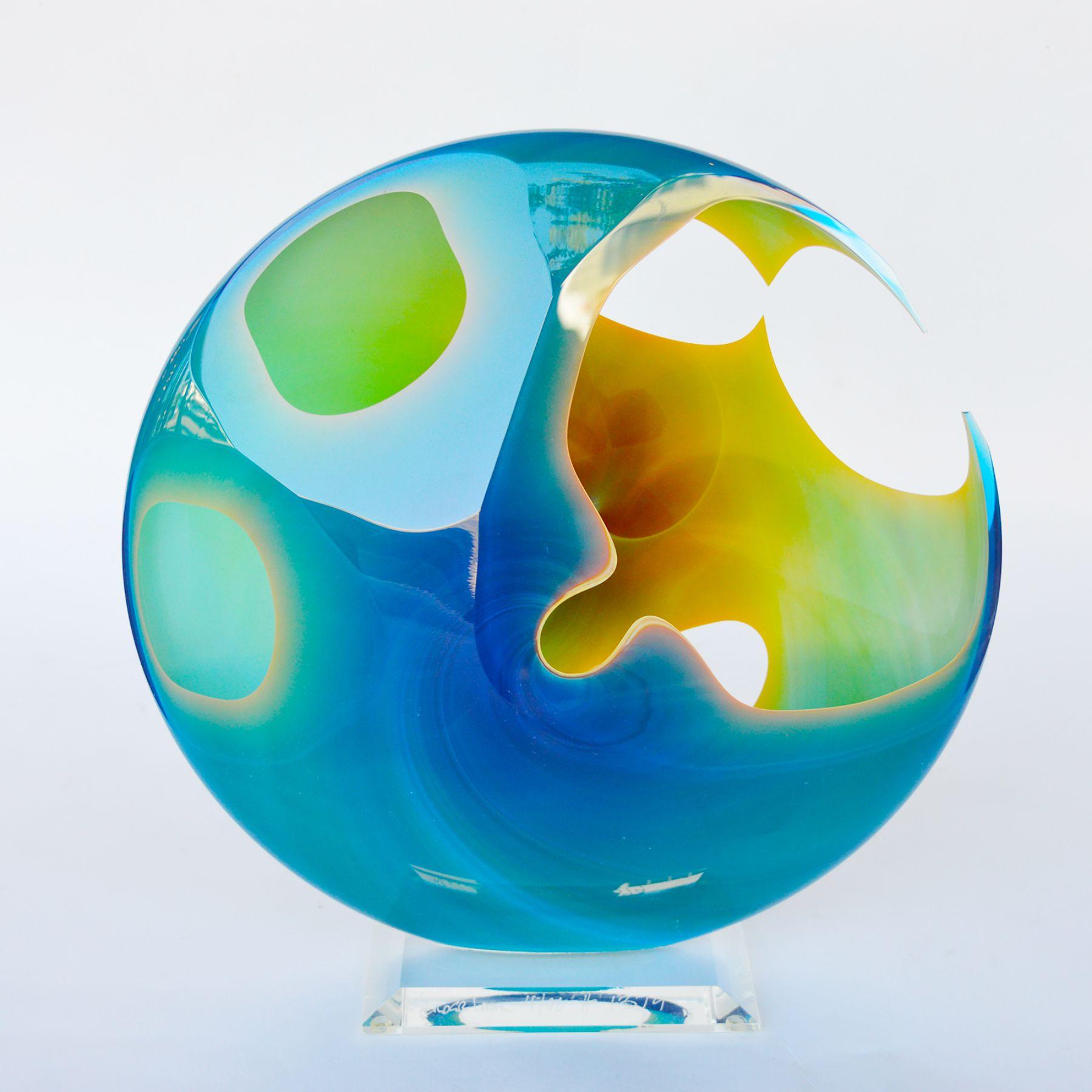 Peter Vanderlaan Signed Glass Sculpture Set 2