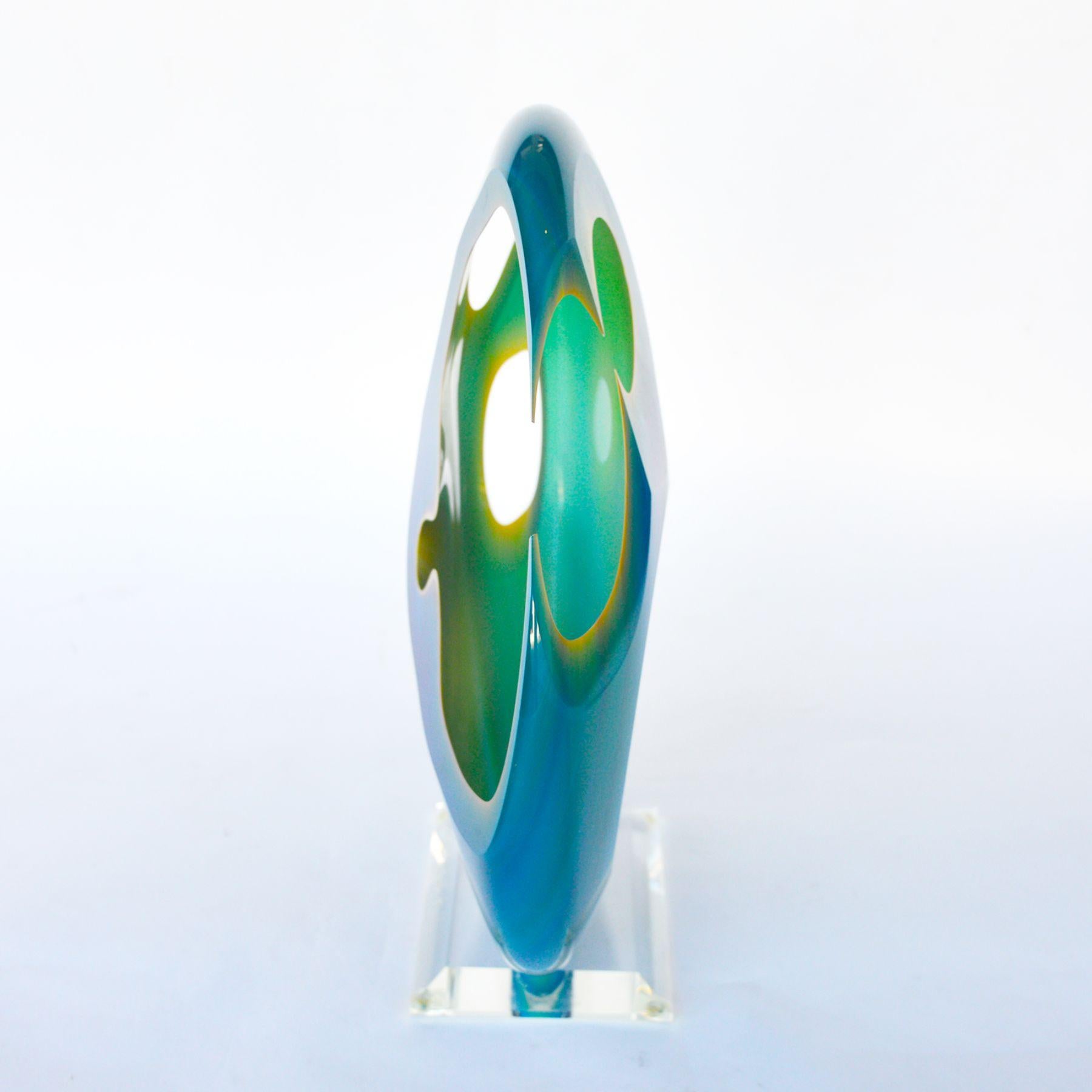 Peter Vanderlaan Signed Glass Sculpture Set 3