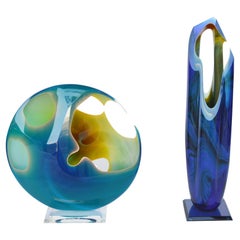 Peter Vanderlaan Signed Glass Sculpture Set