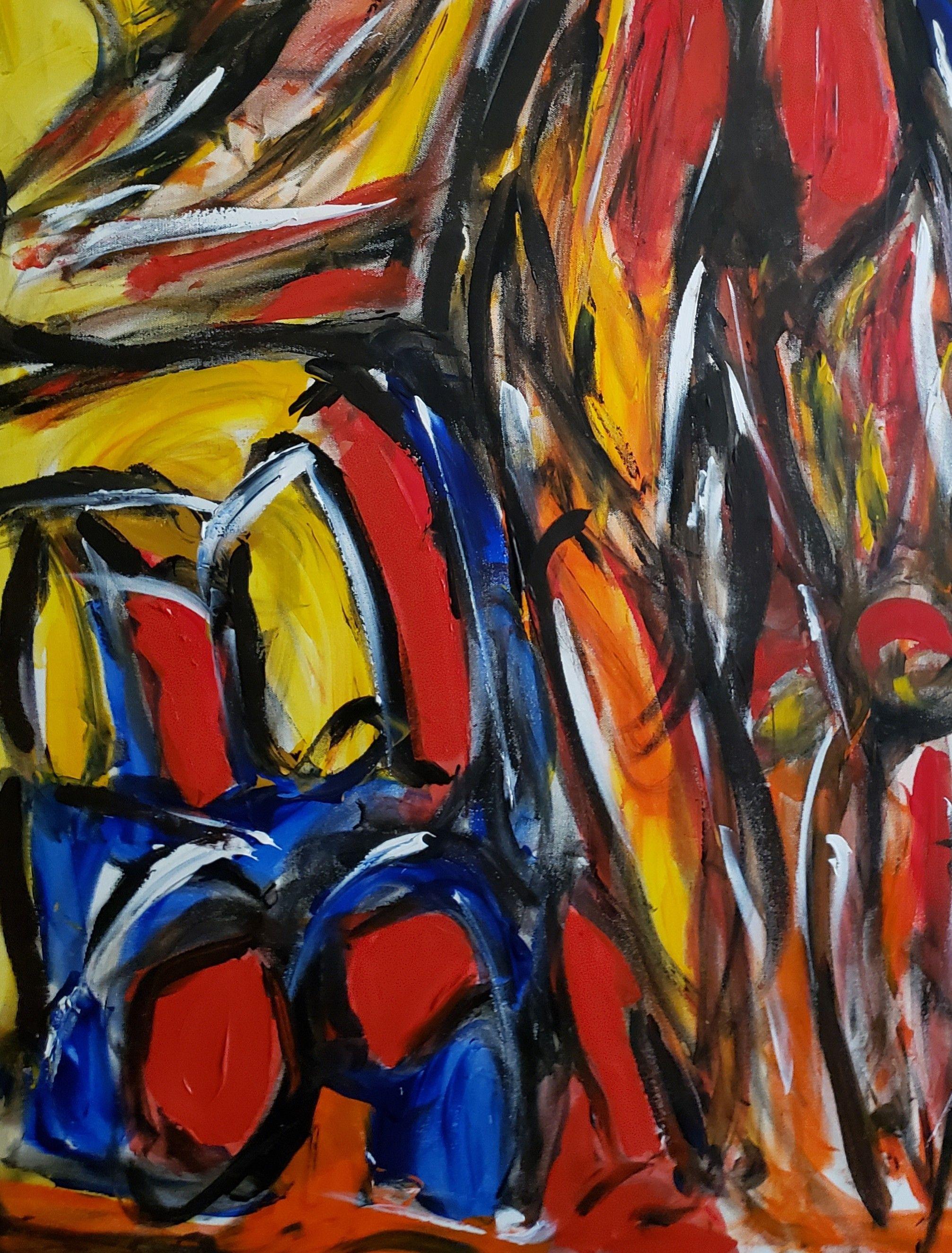 Belleza contenida, Pintura, Acrílico sobre lienzo - Abstract Painting Negro de Peter Vigil