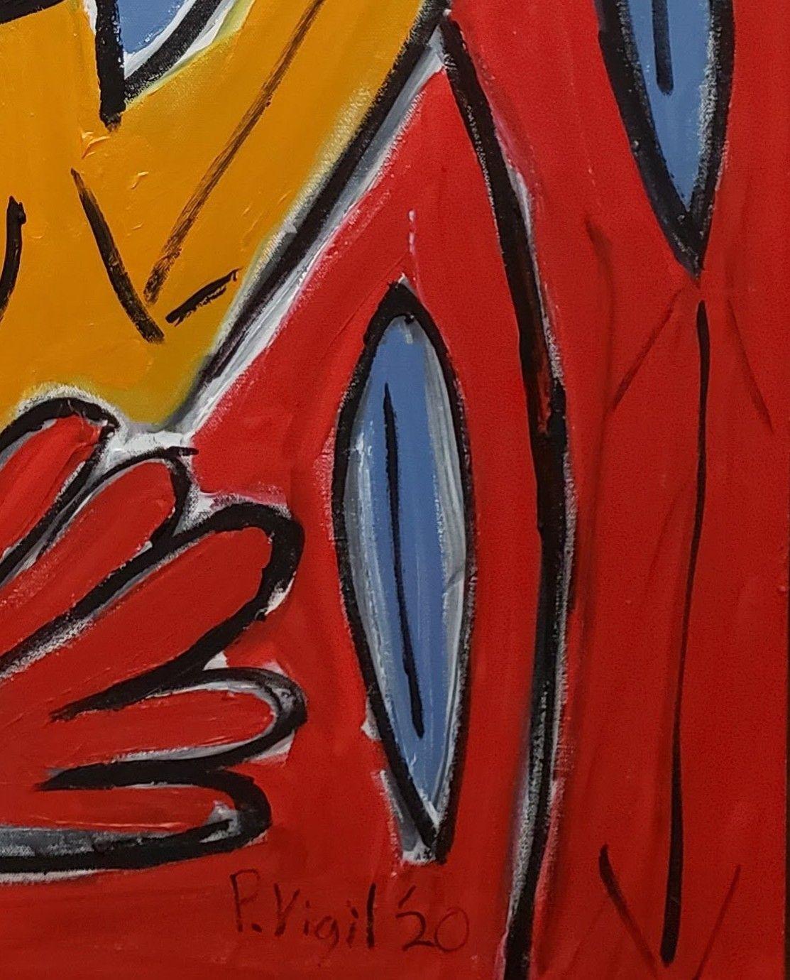 Trepidazione, Pittura, Acrilico su tela - Painting di Peter Vigil