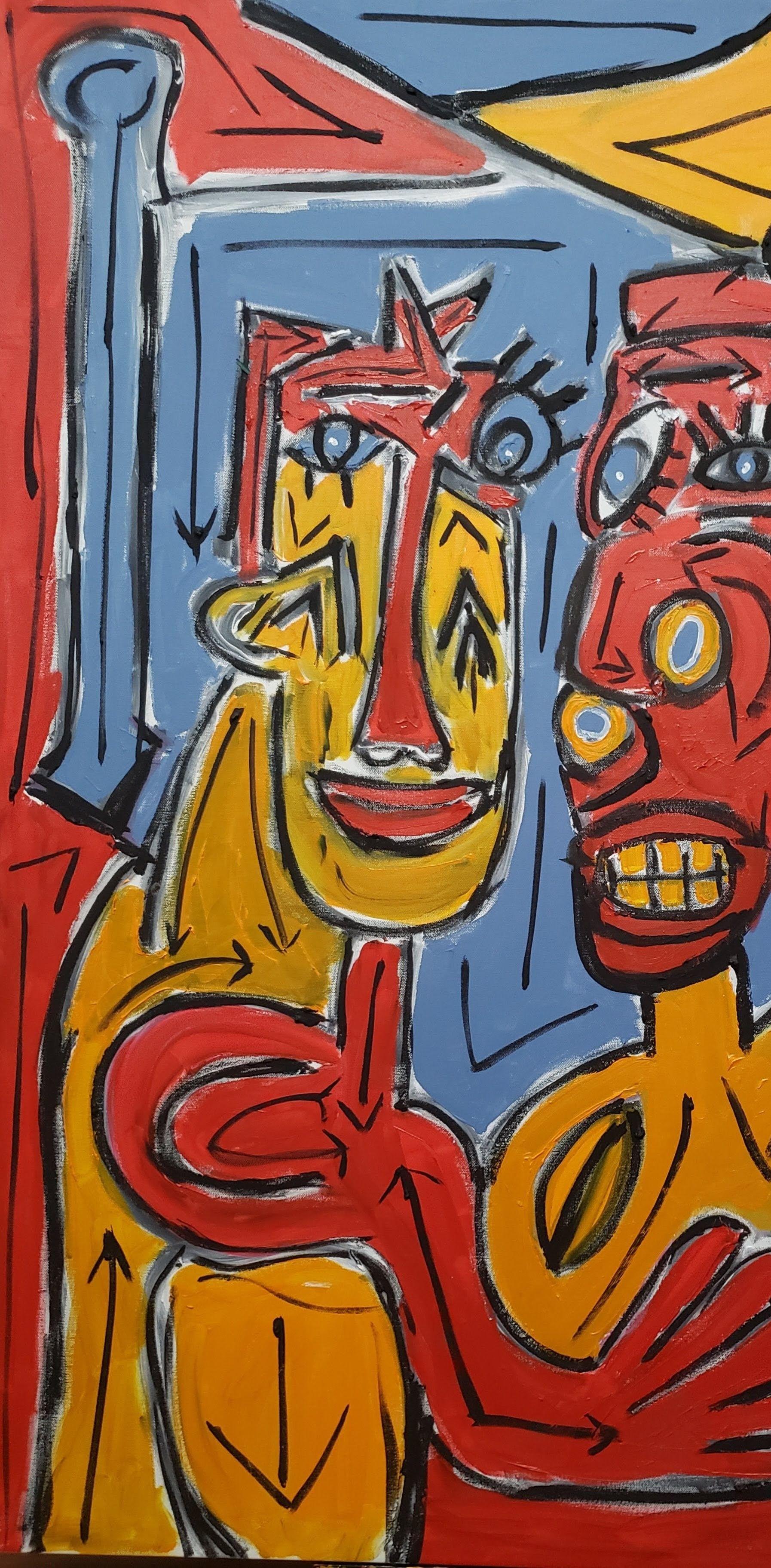Trepidazione, Pittura, Acrilico su tela - Abstract Painting Marrone di Peter Vigil
