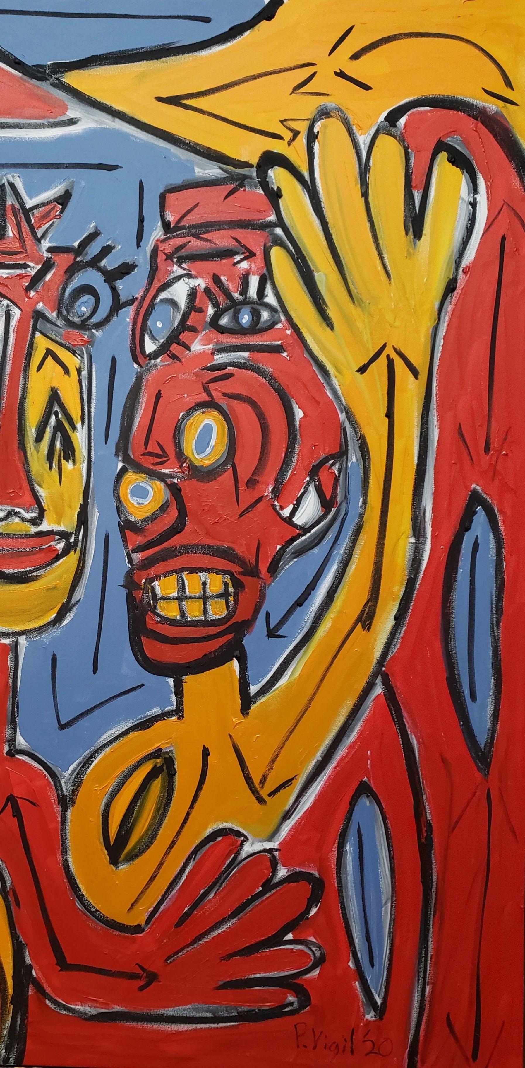 Il dipinto raffigura l'anno 2020 e la confusione, l'ansia, la disperazione, l'angoscia e lo stato generale di ambivalenza che il mondo stava vivendo.  Le frecce che vanno in direzioni diverse denotano l'ambivalenza e il caos che ci circonda. La