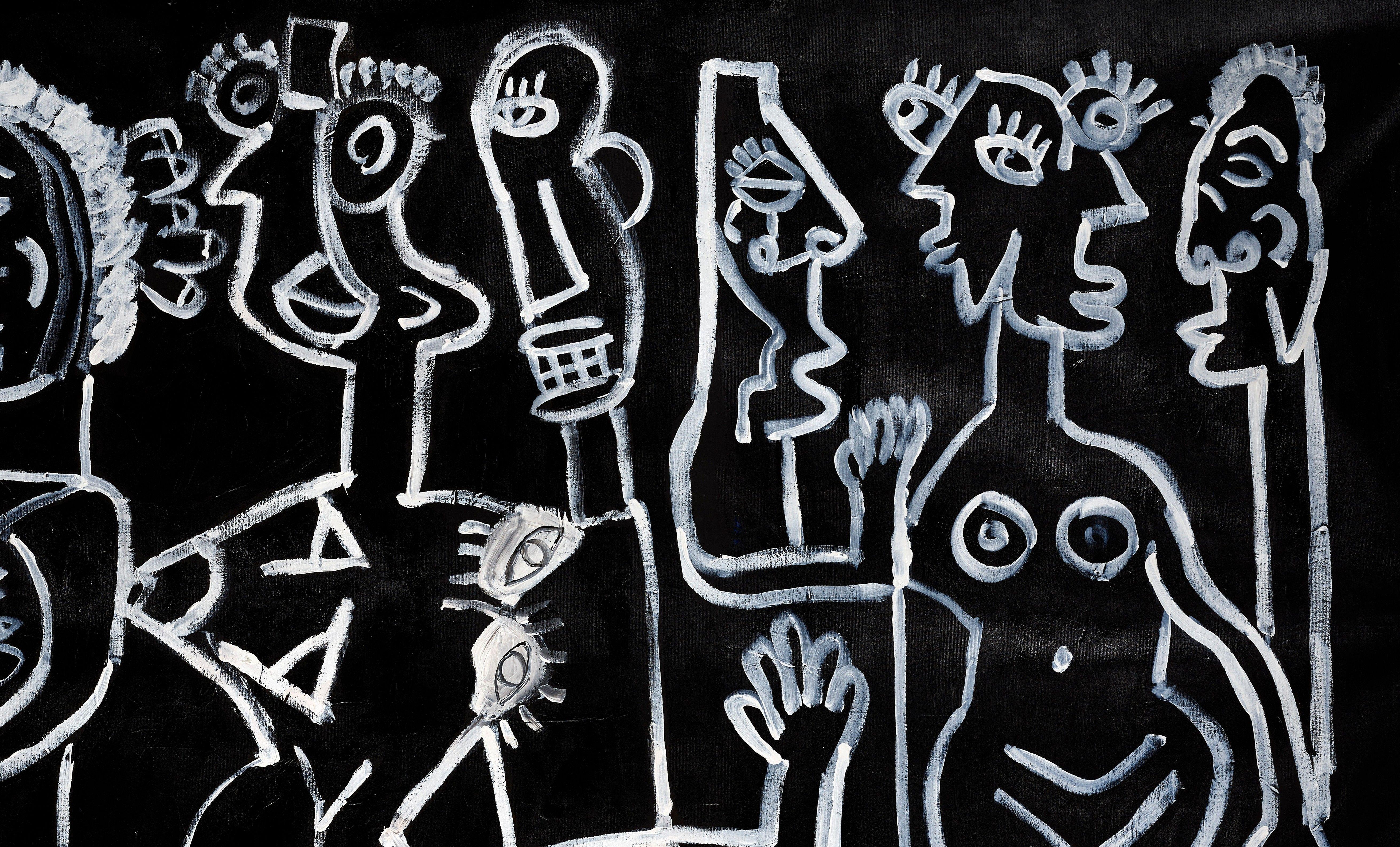 Paz turbulenta, Pintura, Acrílico sobre lienzo - Painting Abstracto de Peter Vigil