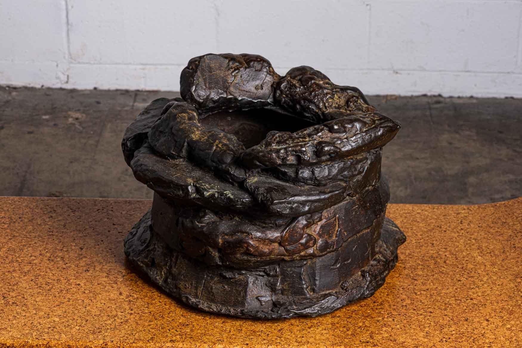 Peter Voulkos Bronze Ice Bucket, 1986 For Sale 4