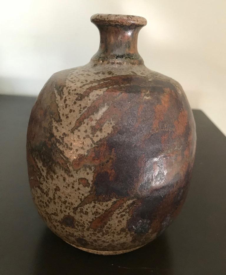 Peter Voulkos Signed Mid-Century Modern Stoneware Pottery Vase, circa 1950s For Sale 1