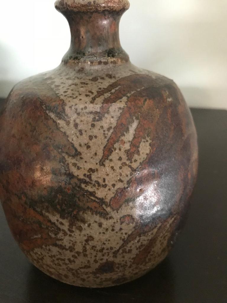 Mid-Century Modern Vase en poterie de grès, signé par Peter Voulkos, datant de la fin du XIXe siècle, vers 1950 en vente