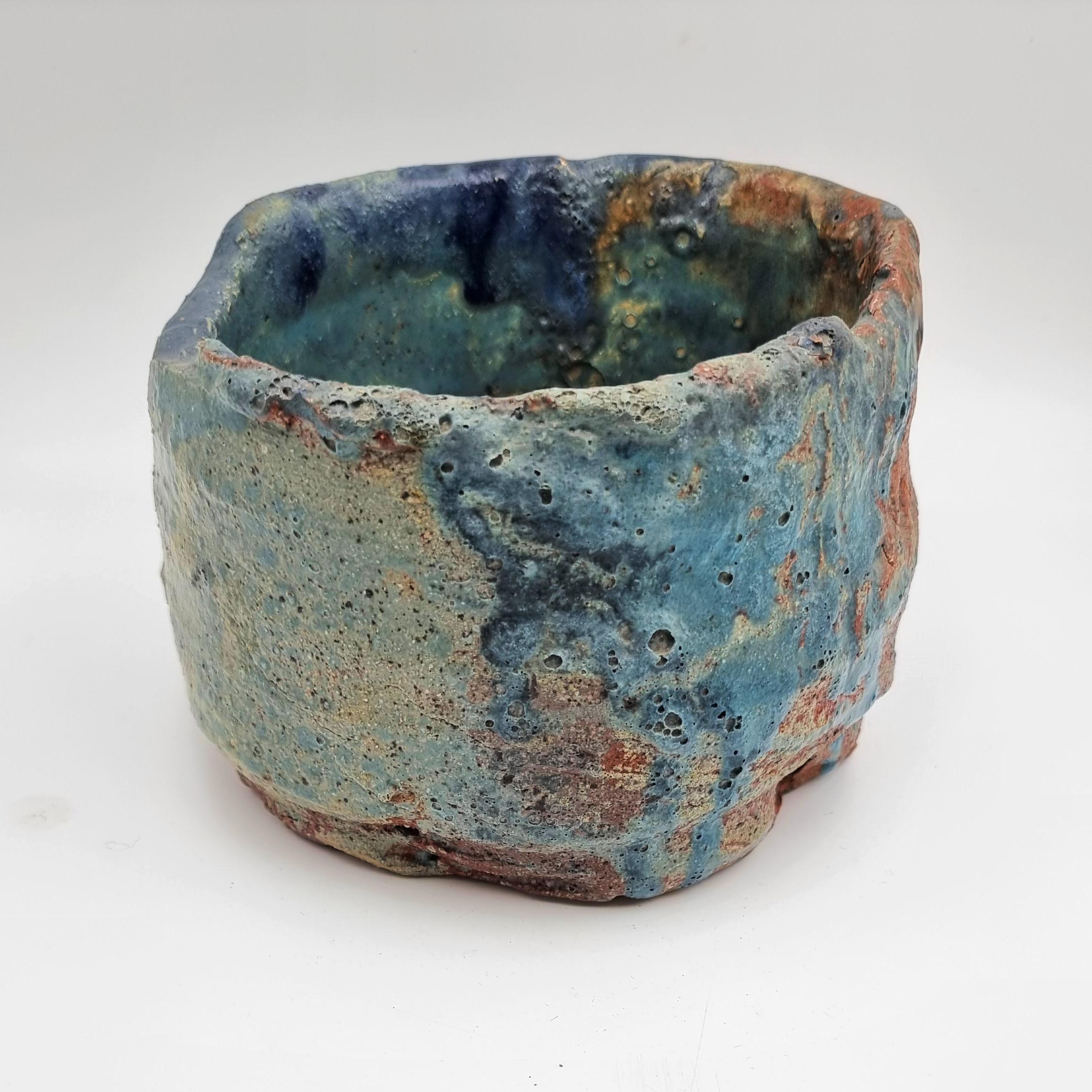 Large Tea Bowl (blue glaze) - Art by Peter Voulkos