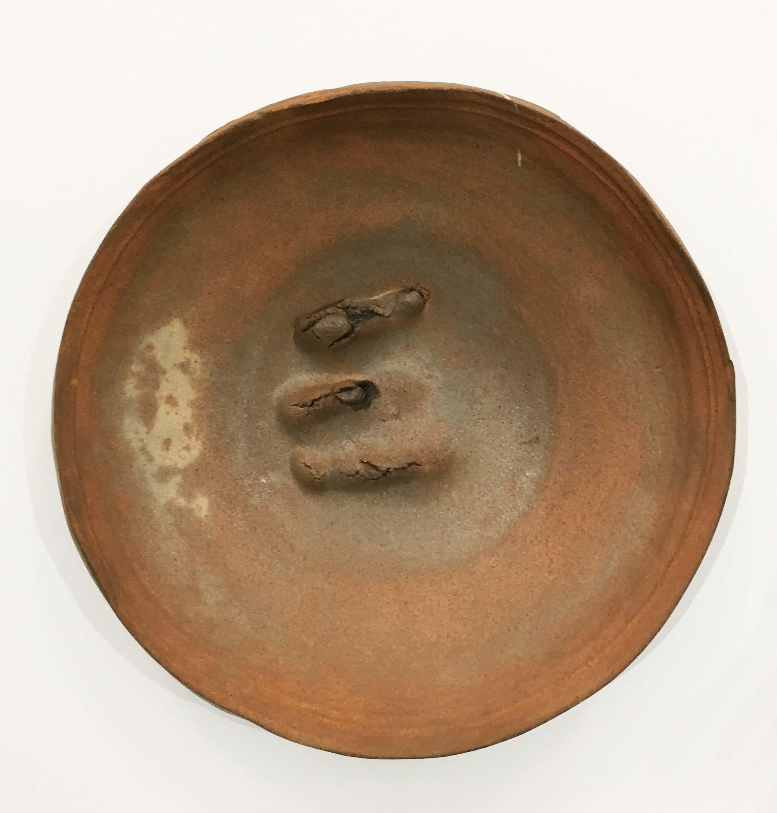 Peter Voulkos Abstract Sculpture - Untitled Gas-Fired Ceramic Plate (California Clay / American Clay Revolution)