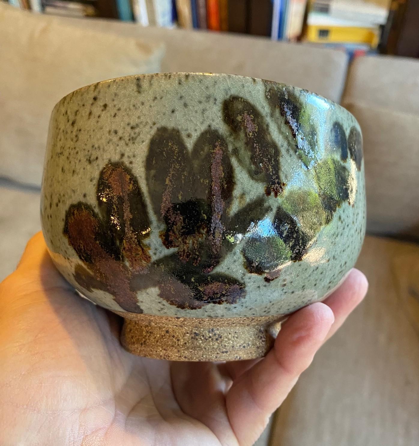 Peter Voulkos ha firmato la ciotola da tè Chawan in ceramica della prima metà del secolo scorso, anni '50 in vendita 6