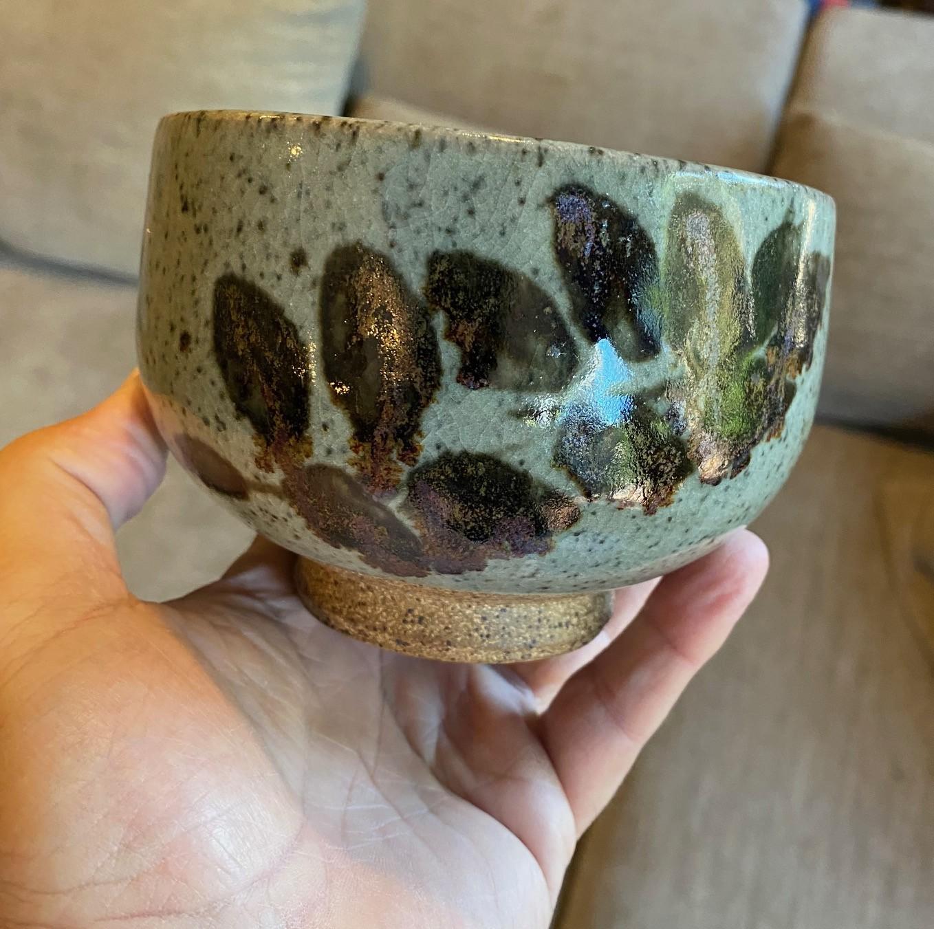 Peter Voulkos ha firmato la ciotola da tè Chawan in ceramica della prima metà del secolo scorso, anni '50 in vendita 1