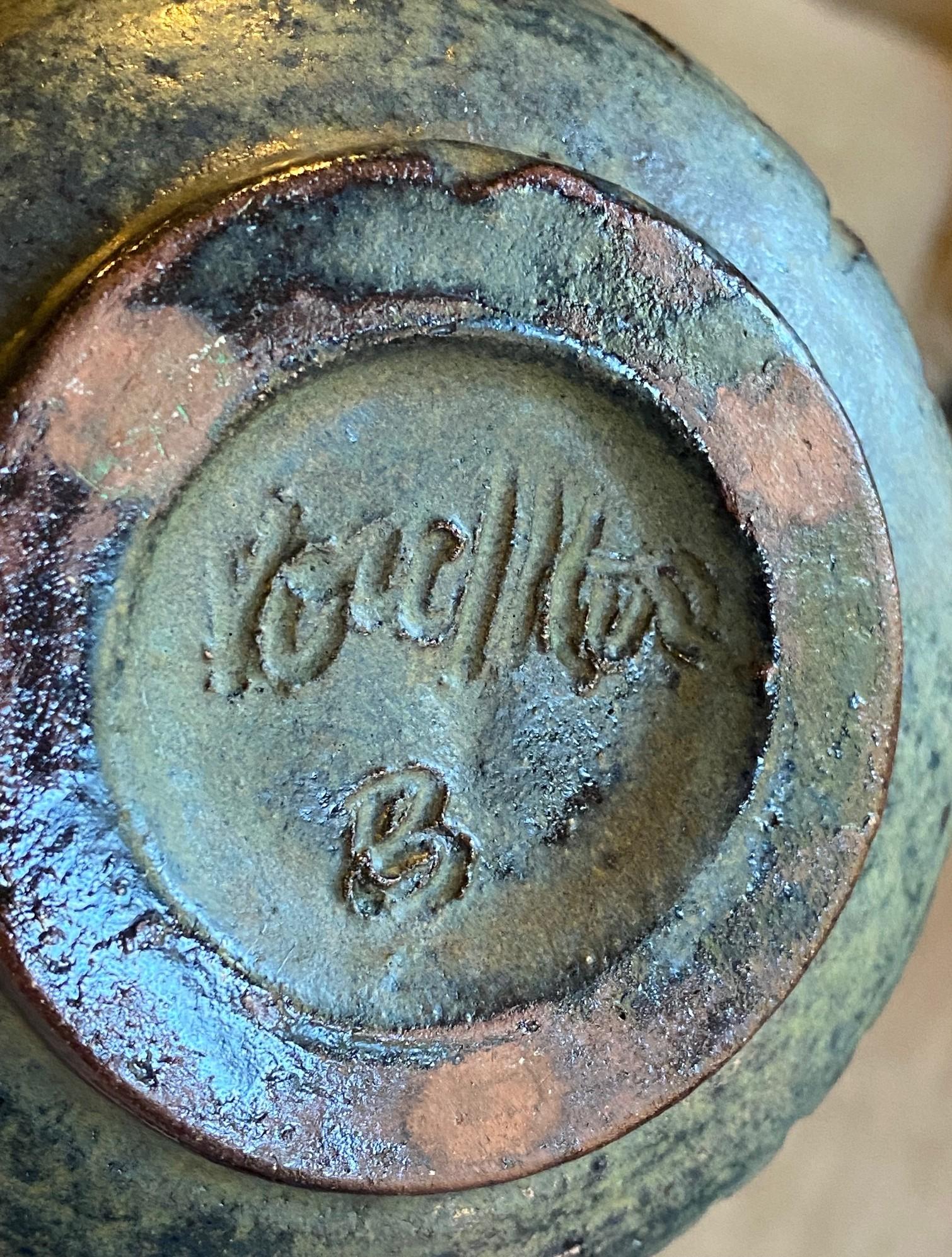 Peter Voulkos Signed Early Mid-Century Modern Stoneware Pottery Vase, 1950s For Sale 14