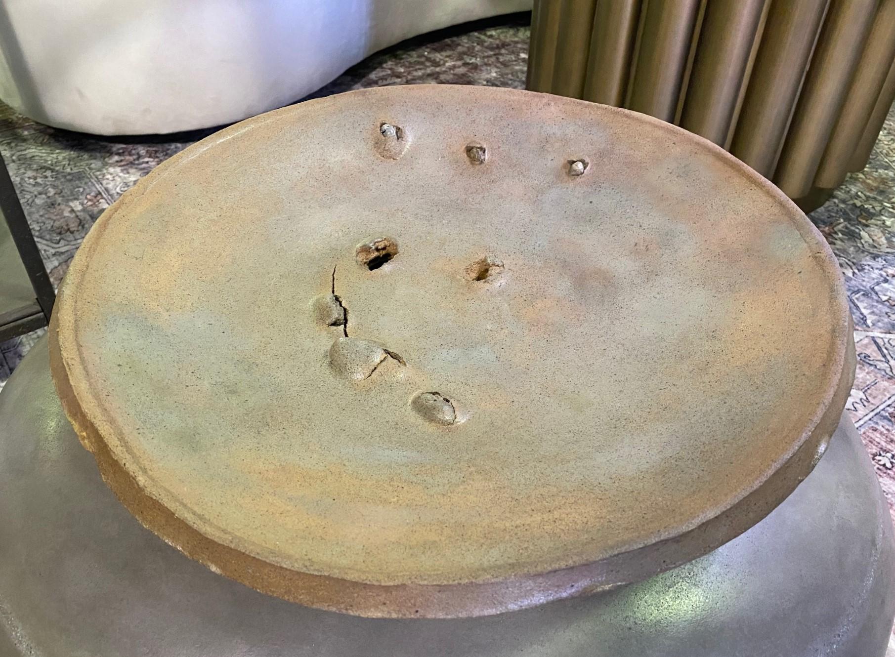 Peter Voulkos Signed Large California Studio Pottery Stoneware Charger Plate For Sale 3