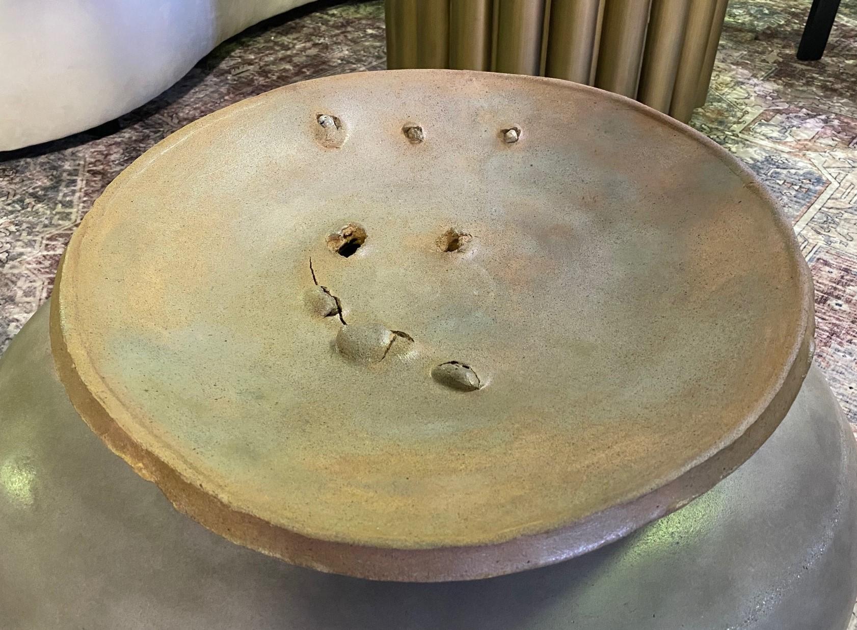 Modern Peter Voulkos Signed Large California Studio Pottery Stoneware Charger Plate For Sale