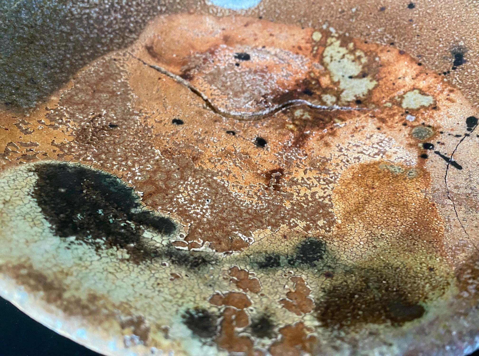 Peter Voulkos ha firmato il piatto da parete moderno Anagama Fired California Pottery in vendita 4