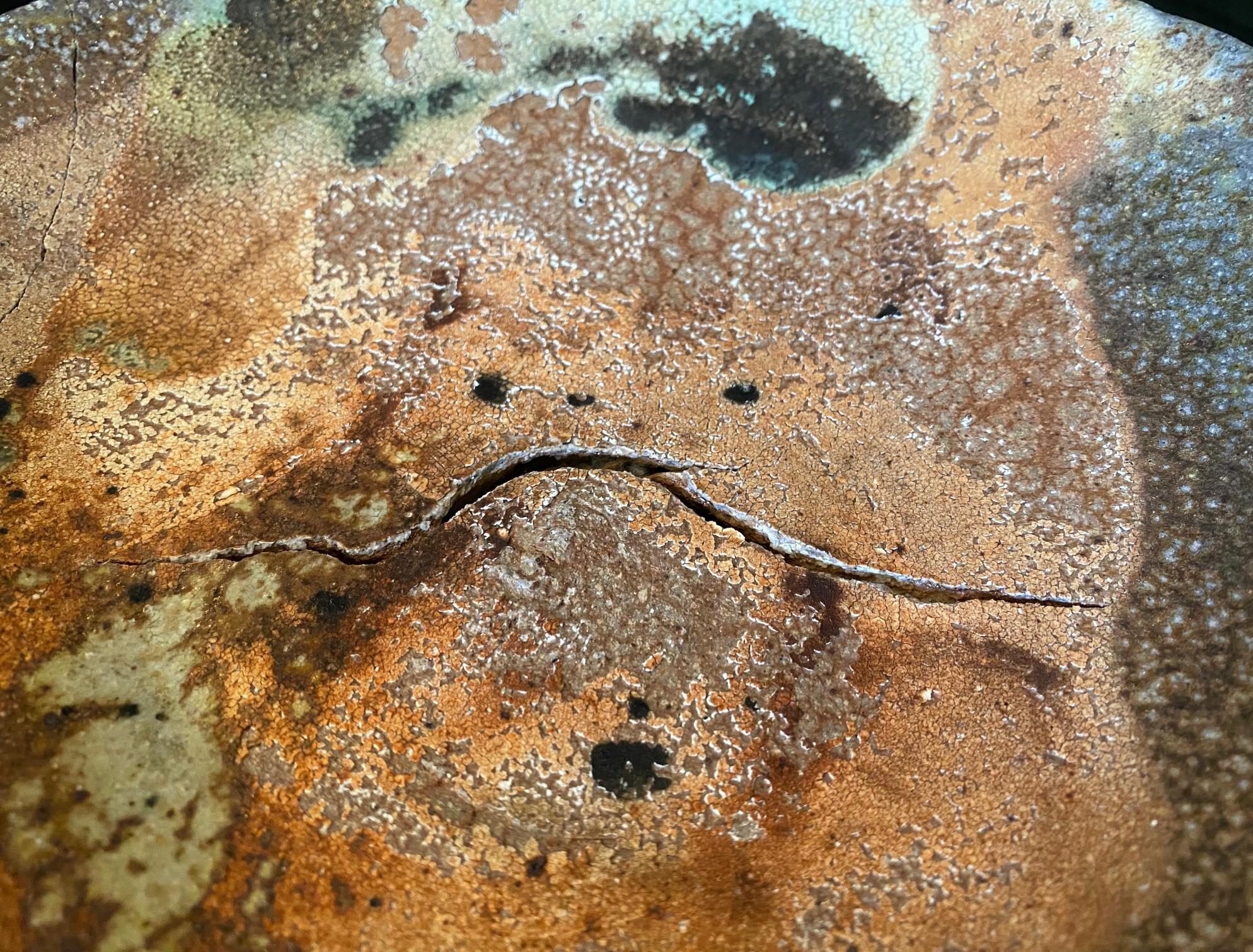 Peter Voulkos ha firmato il piatto da parete moderno Anagama Fired California Pottery in vendita 5