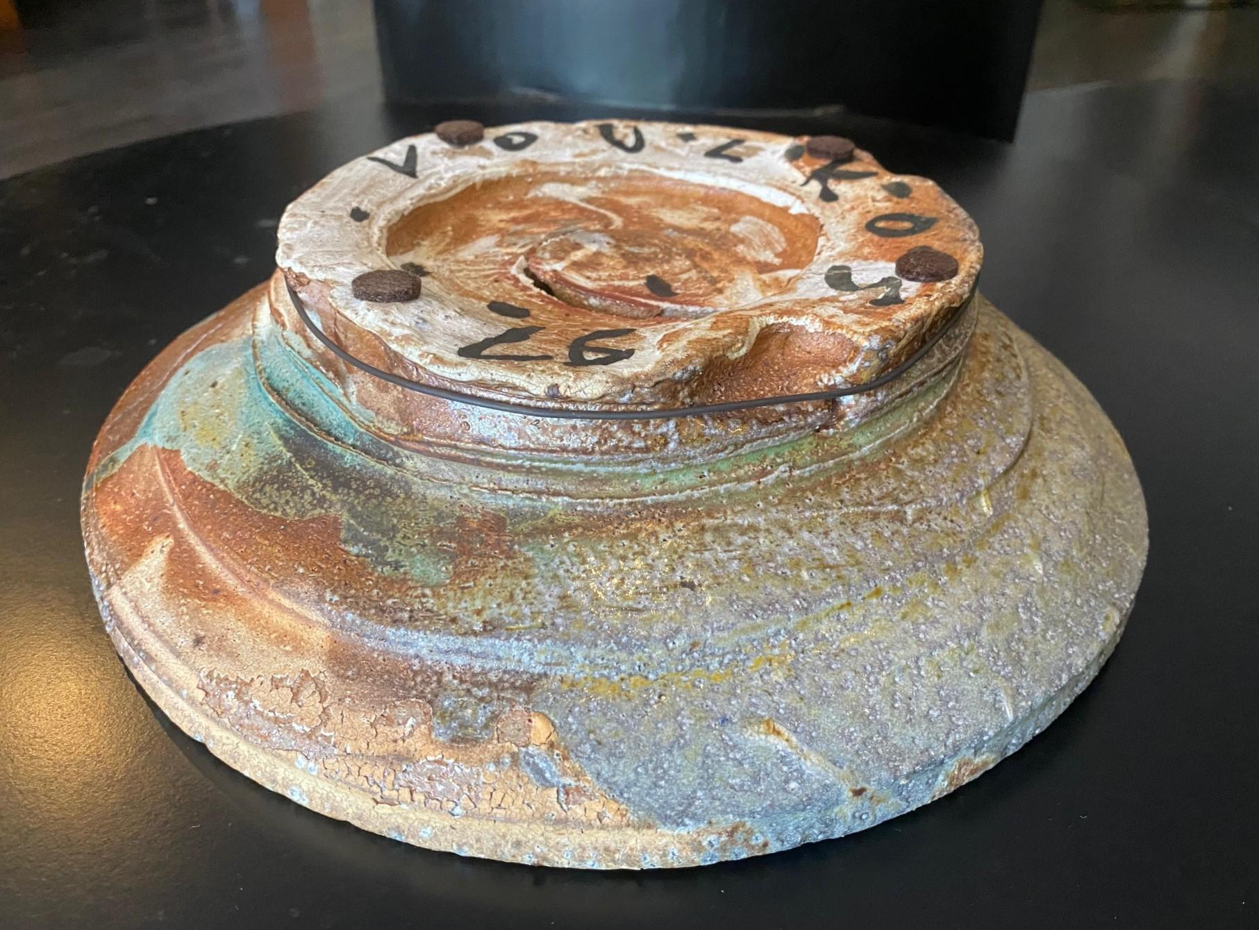 Peter Voulkos ha firmato il piatto da parete moderno Anagama Fired California Pottery in vendita 7