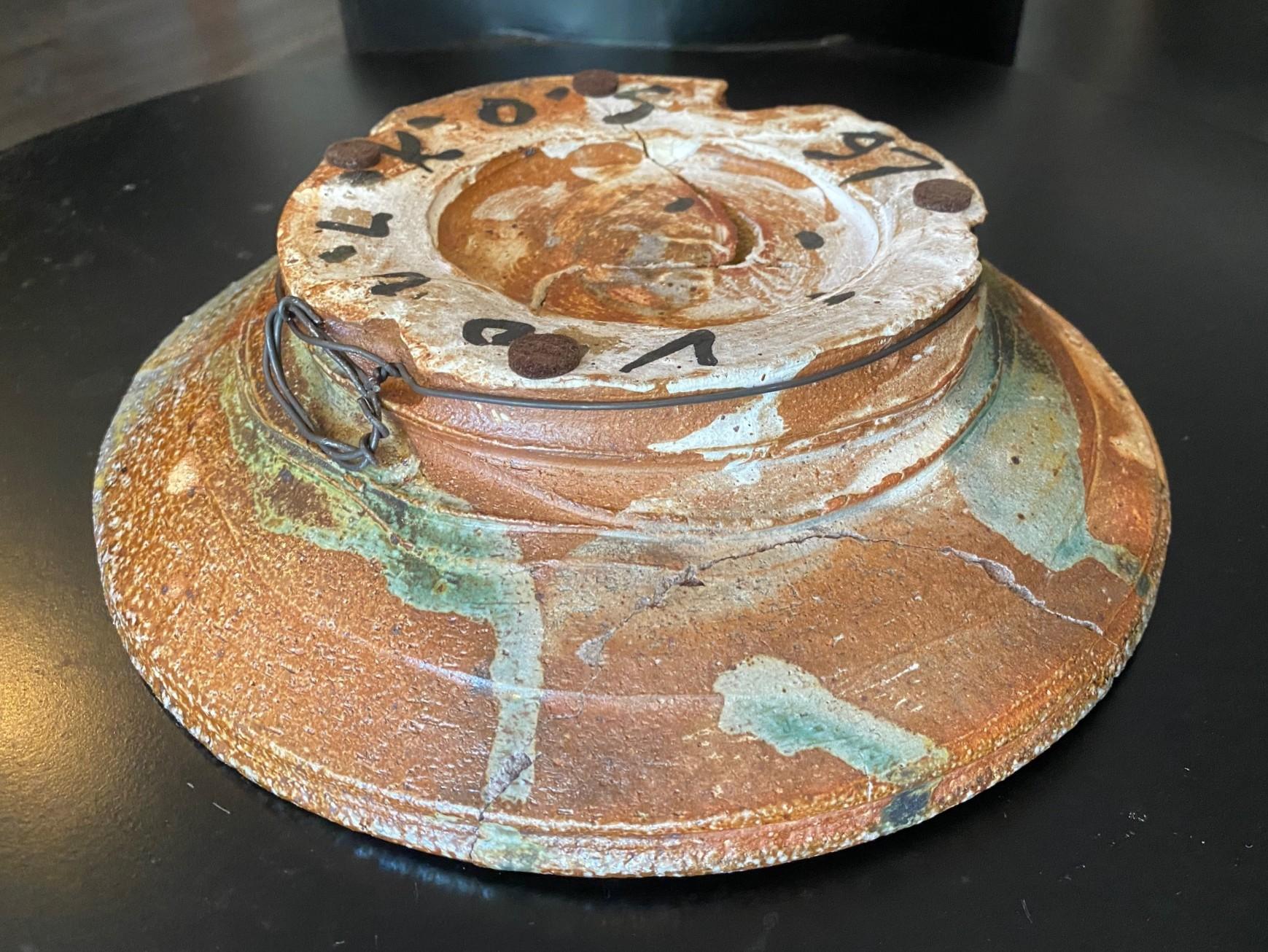 Peter Voulkos ha firmato il piatto da parete moderno Anagama Fired California Pottery in vendita 9
