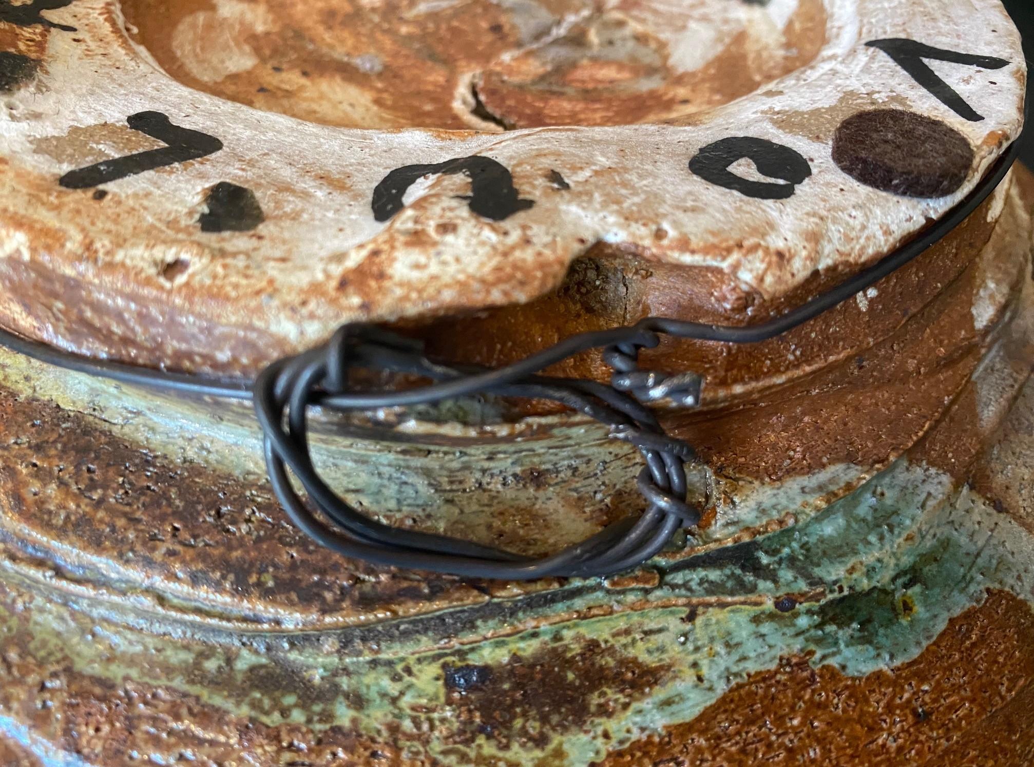 Peter Voulkos ha firmato il piatto da parete moderno Anagama Fired California Pottery in vendita 10