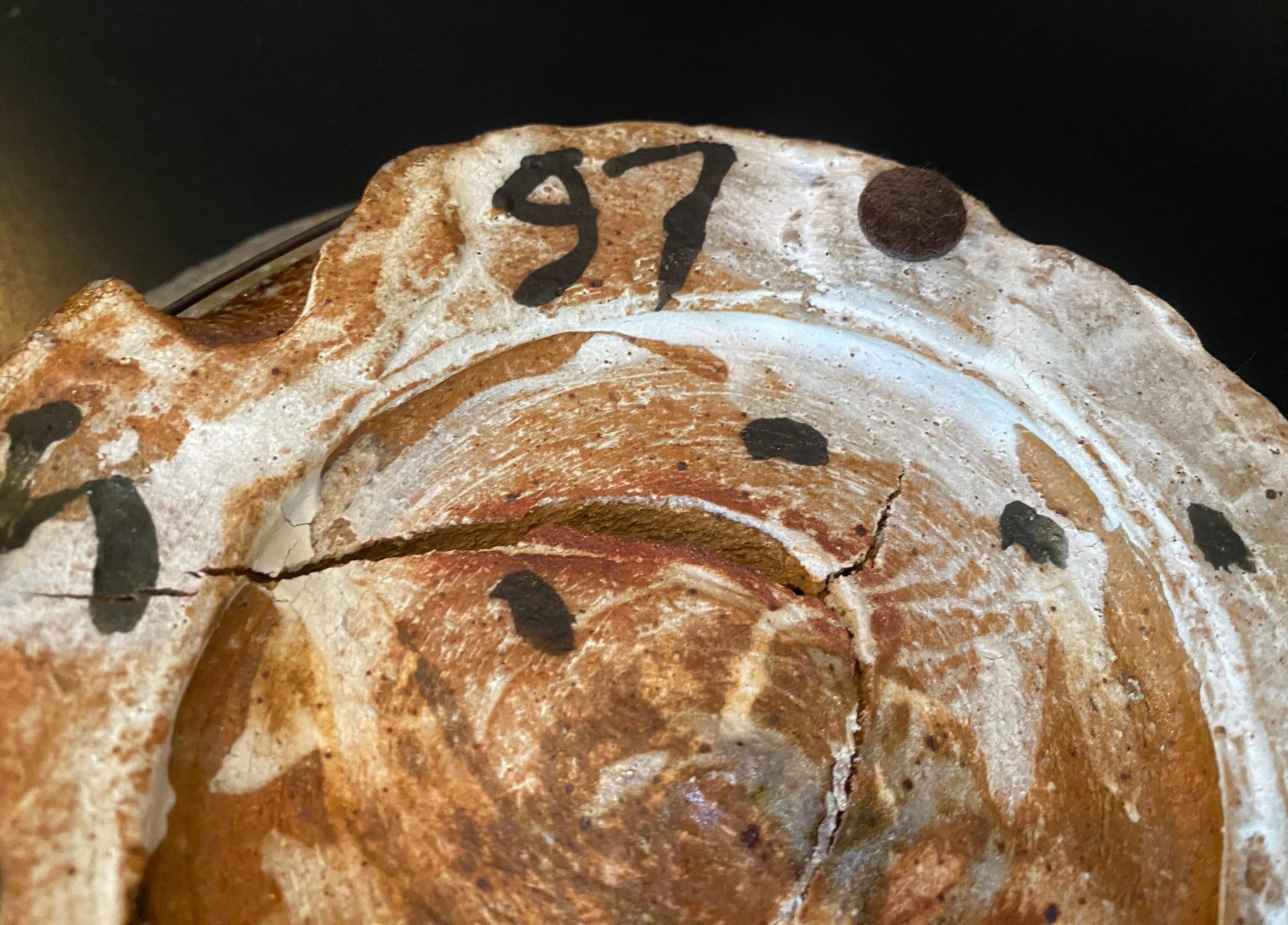 Peter Voulkos ha firmato il piatto da parete moderno Anagama Fired California Pottery in vendita 12