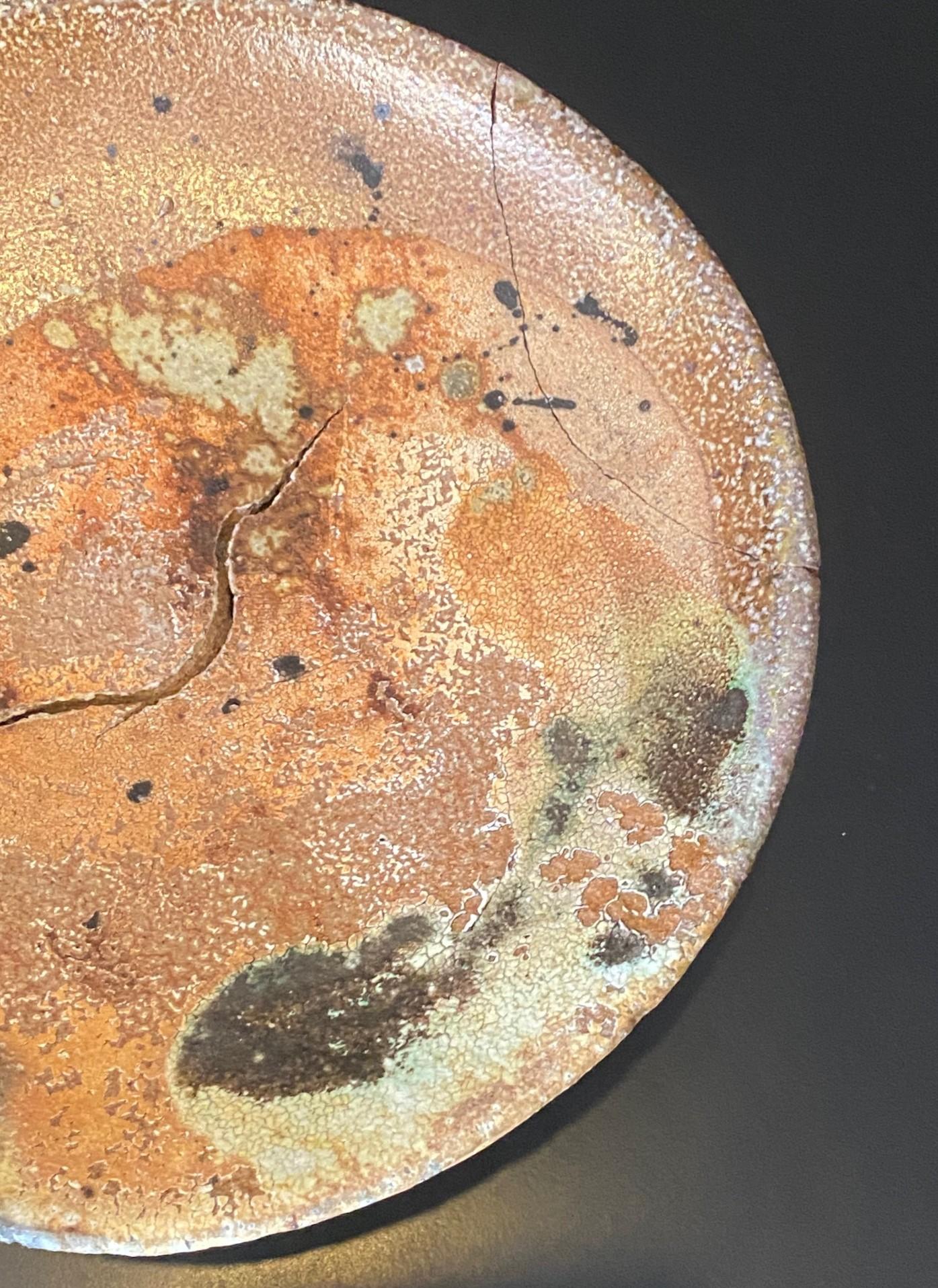 Mid-Century moderno Peter Voulkos ha firmato il piatto da parete moderno Anagama Fired California Pottery in vendita