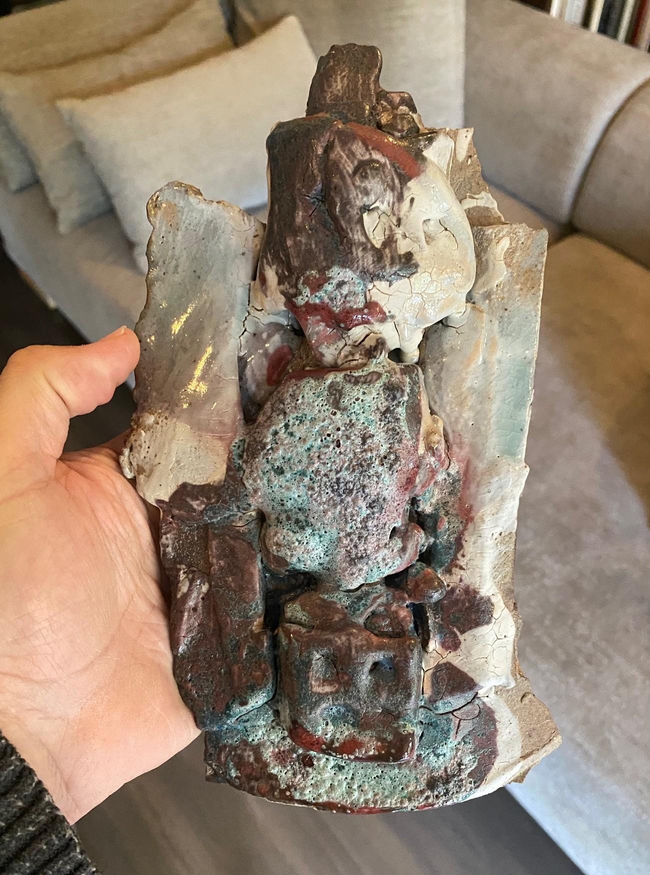 Peter Voulkos Firmado Raro Abstracto California Studio Pottery Arte Escultura Muñeca en venta 4