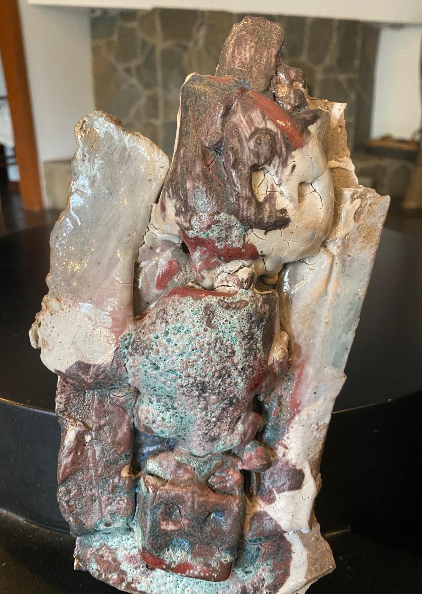 Peter Voulkos Firmado Raro Abstracto California Studio Pottery Arte Escultura Muñeca Moderno de mediados de siglo en venta