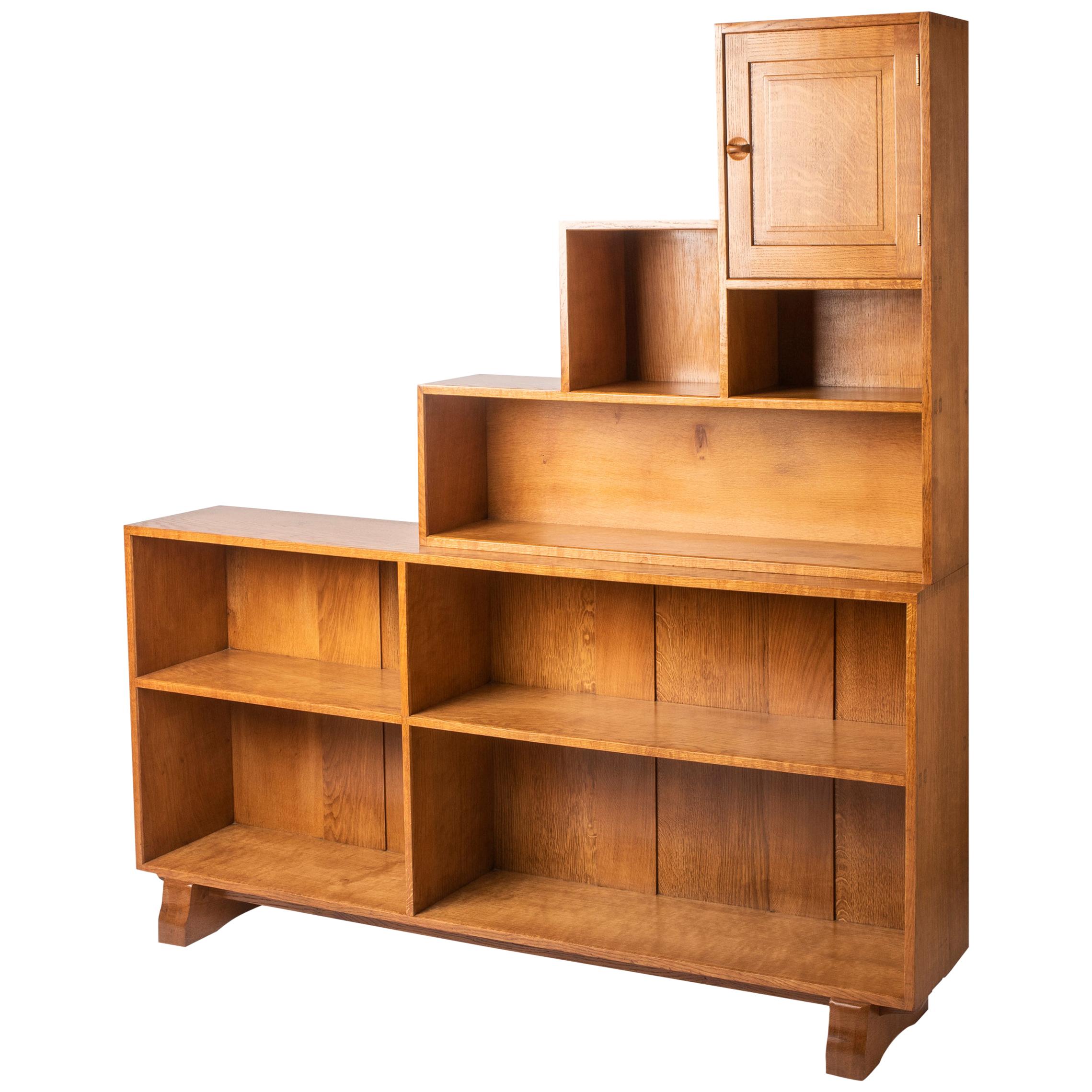 Peter Waals Oak "Open" Bookcase, England, circa 1935 For Sale