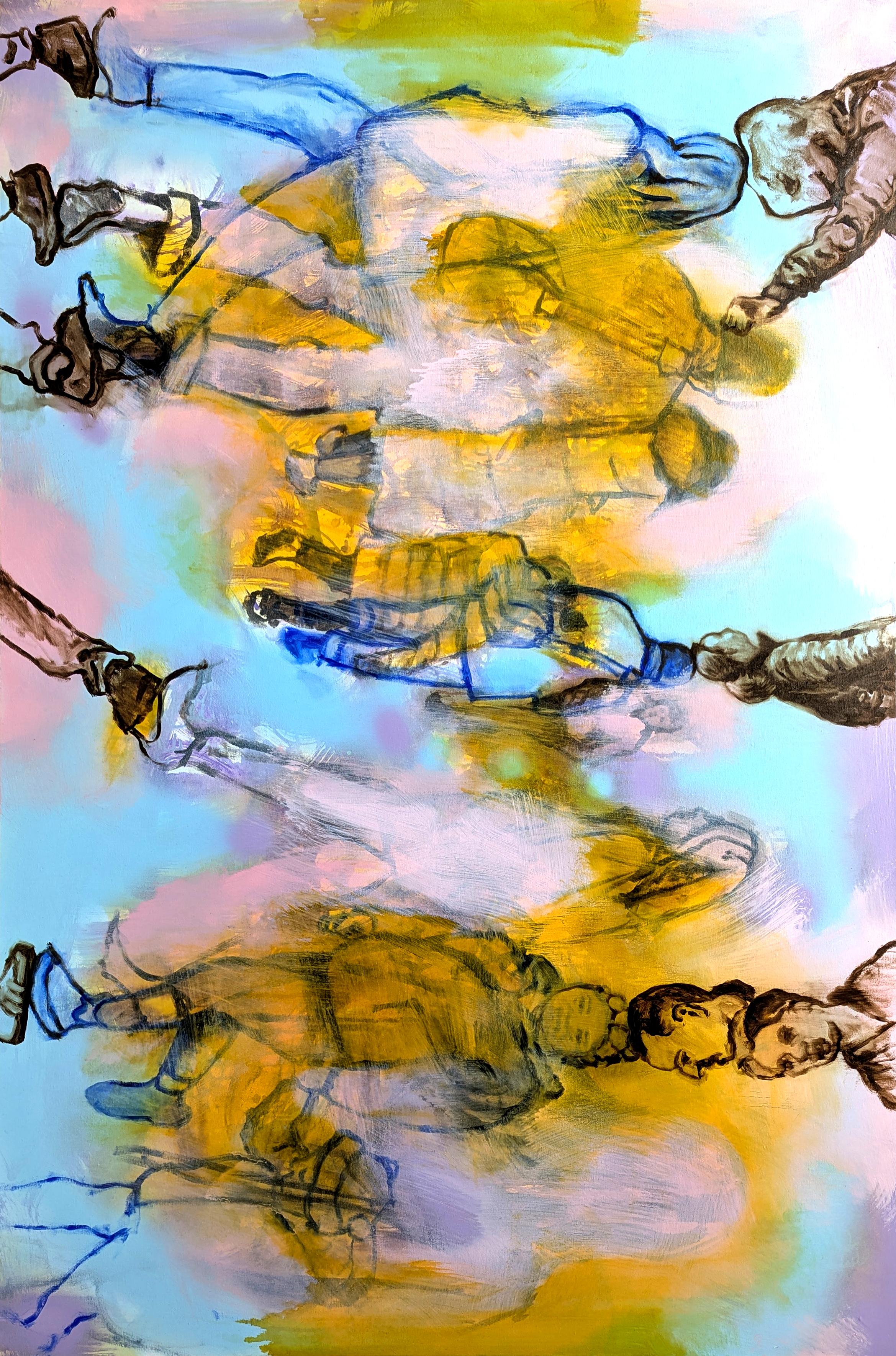 Une abstraction en dents de scie qui évoque une promenade en ville.

Foule empilée, 2025
Huile, acrylique et peinture en aérosol sur toile
60 x 40 in / 152.40 x 101.60 cm

Peter Walshe, artiste basé à Brooklyn, présente sa première exposition avec