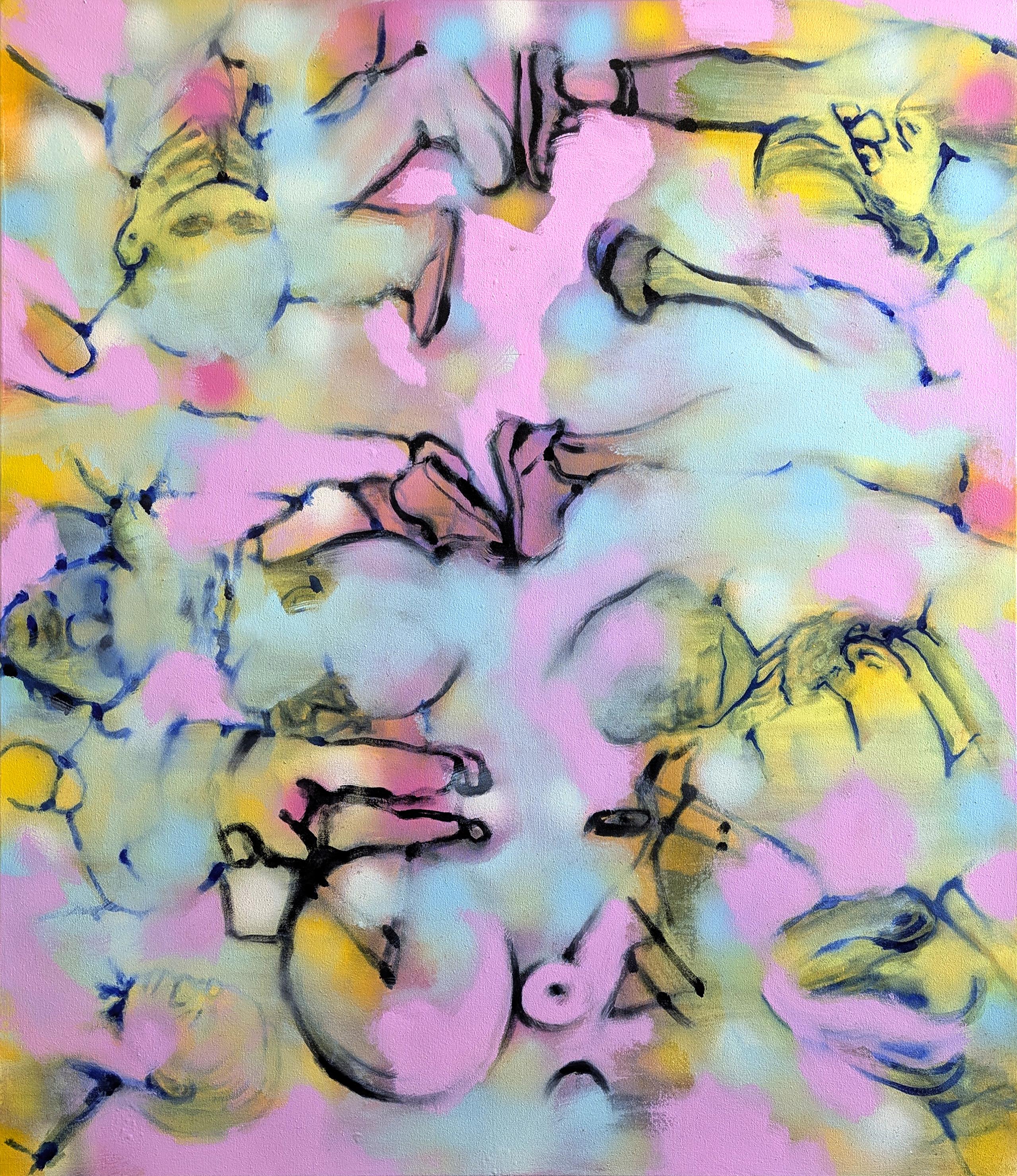 Une promenade fragmentée et colorée dans l'espace urbain.

Foule empilée II, 2025
Huile, acrylique et peinture en aérosol sur toile
42 x 36 in / 106.68 x 91.44 cm

Peter Walshe, artiste basé à Brooklyn, présente sa première exposition avec IFAC