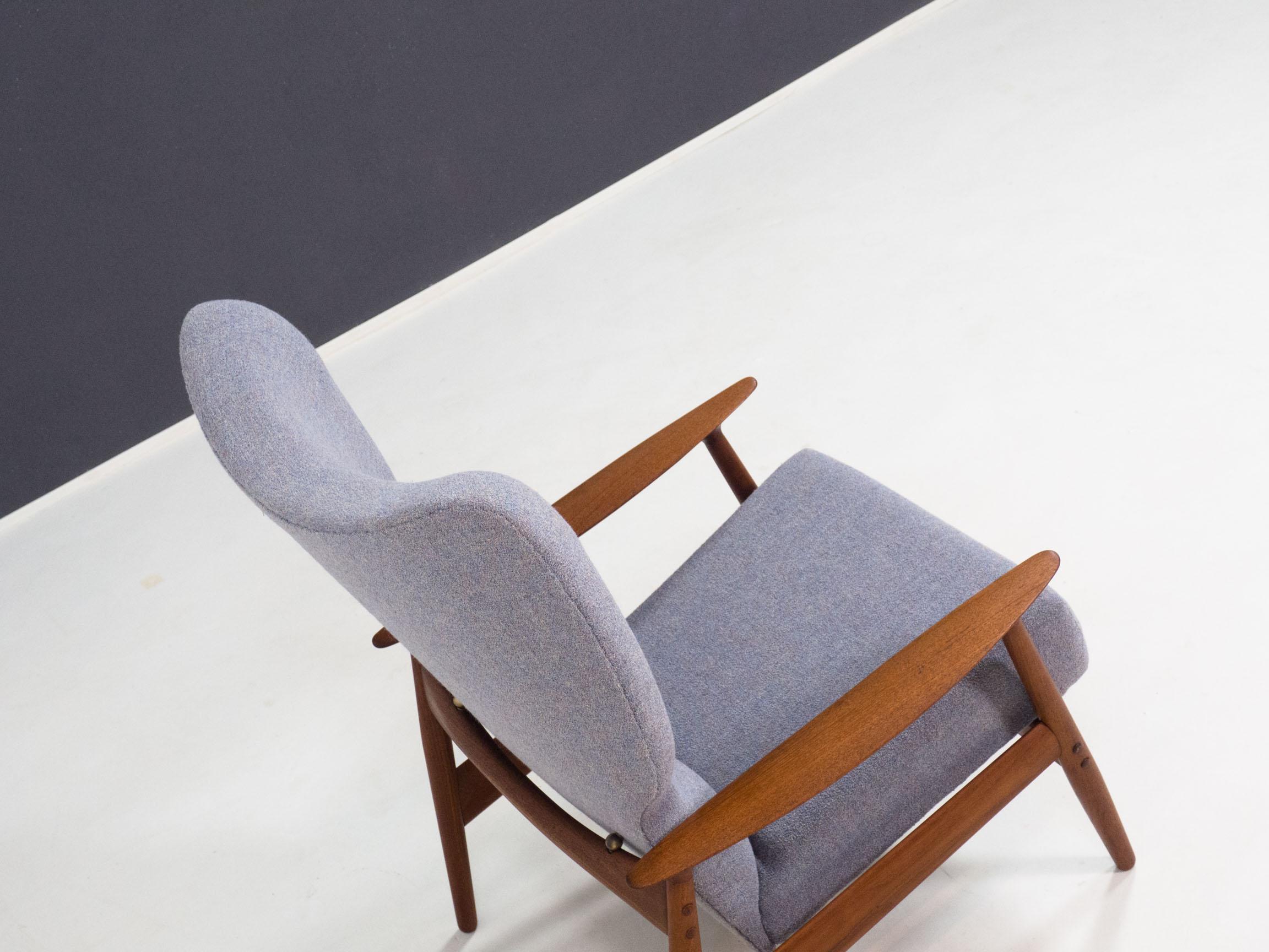 Mid-Century Modern Peter Wessel teak reclining lounge chair – K. Rasmussen