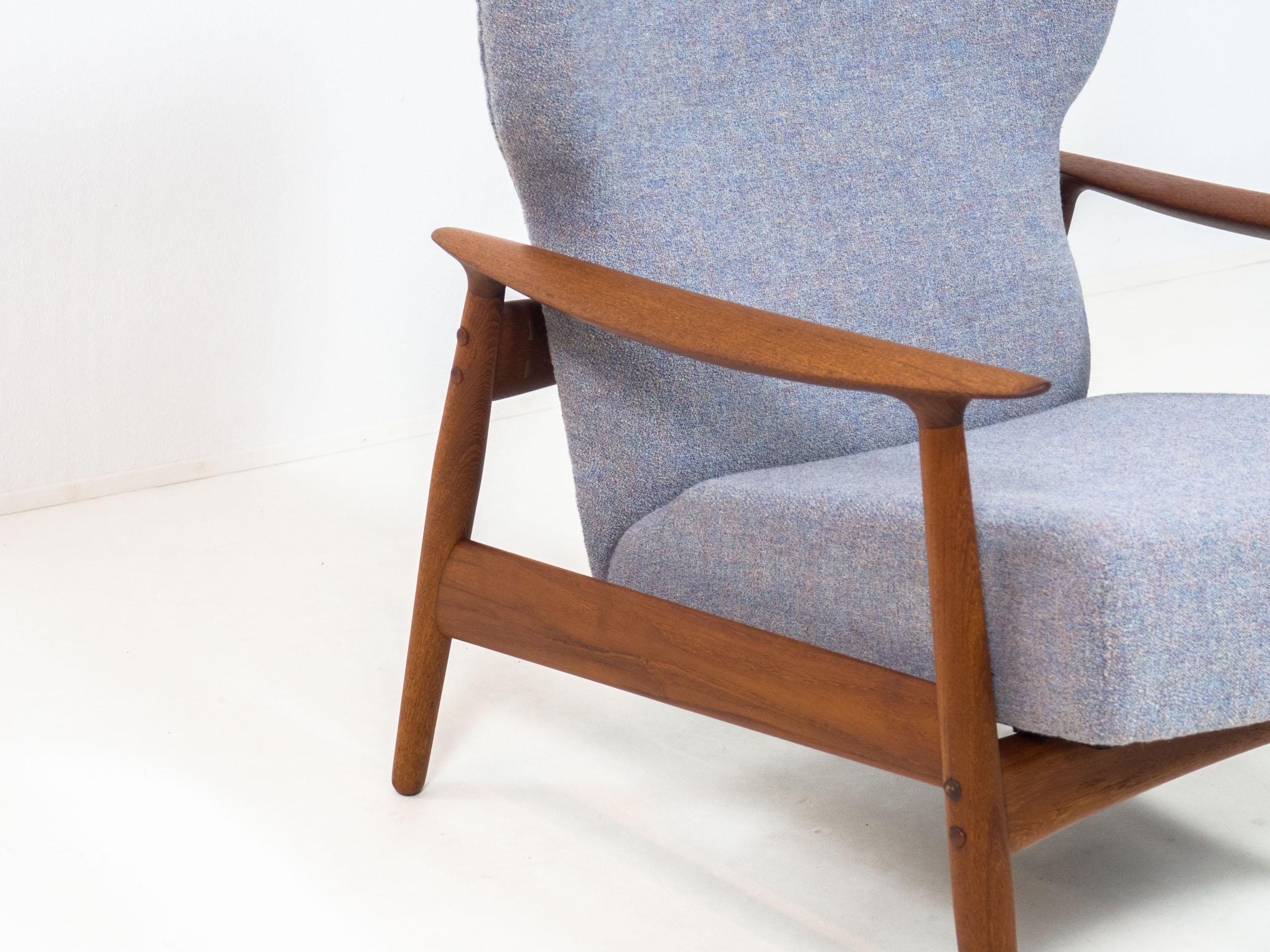 Danish Peter Wessel teak reclining lounge chair – K. Rasmussen